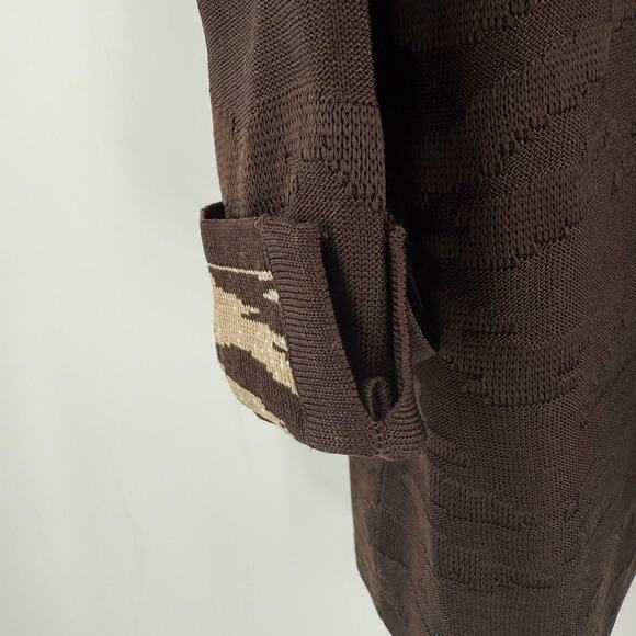 Ming Wang Cardigan Blazer Jacket Size Extra Small Brown Zebra Knit Career Office - Picture 9 of 15